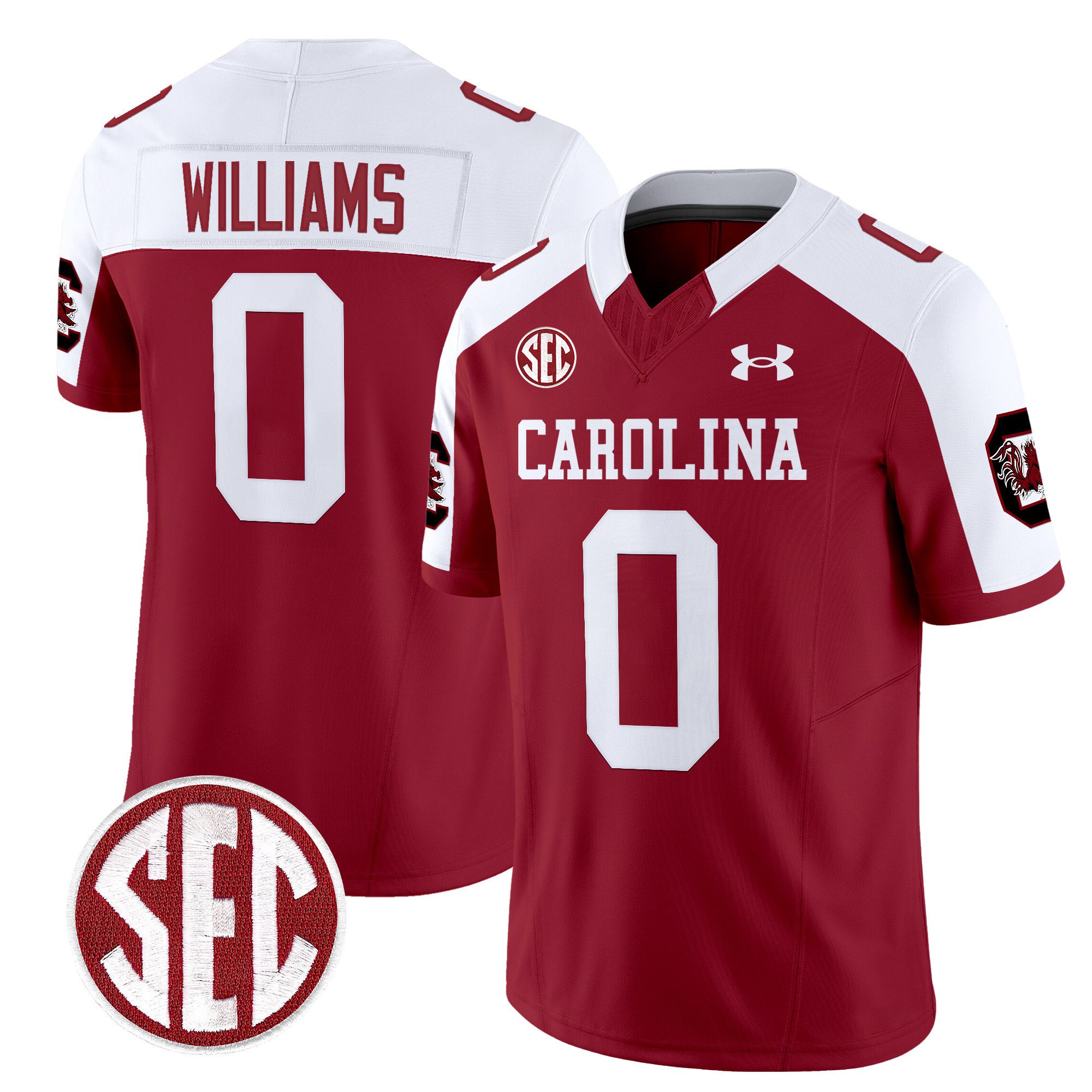 Men South Carolina Gamecocks #0 Williams Red 1980 Throwback Vapor Limited 2024 NCAA Jersey style 1->ncaa teams->NCAA Jersey